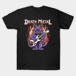 Death Metal Satanic Baphomet Cat T-Shirt